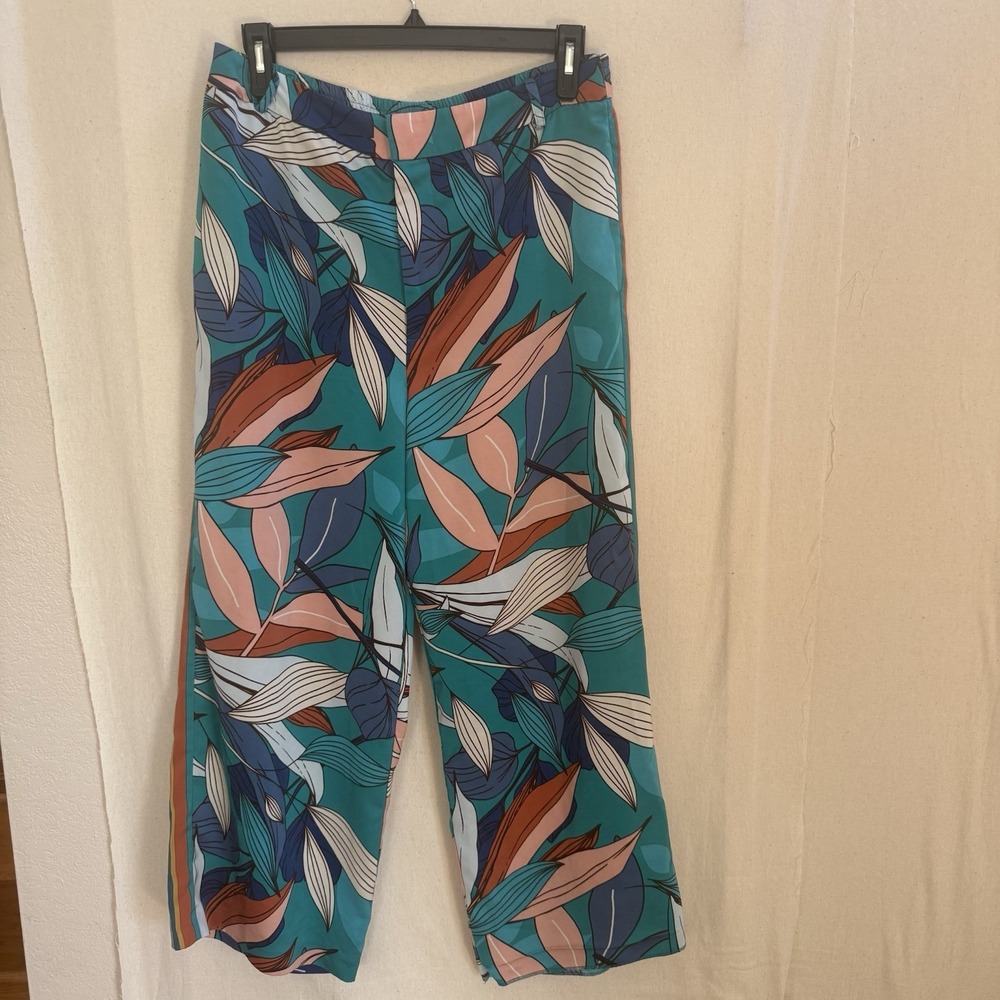 Nine ‎ West Womens Pants, NWT, Size XL, Tropical Teal, Wide Leg, Pockets, Zip